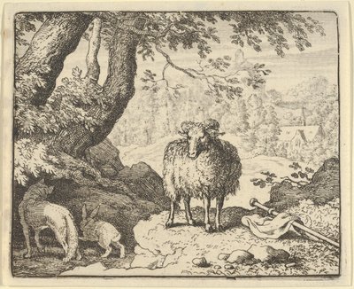 Renard overbeviser kaninen om at gå ind i hans hule og dræber ham, 1650-75. af Allart van Everdingen