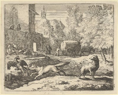Renard vil finde en hane, 1650-75. af Allart van Everdingen