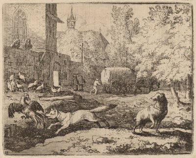 Reynard forsøger at stjæle en hane af Allart van Everdingen