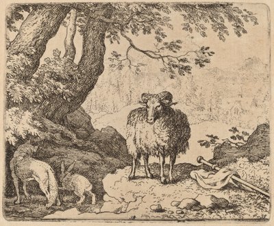 Reynard vender hjem, ledsaget af vædderen og kaninen, sandsynligvis ca. 16451656. af Allart van Everdingen