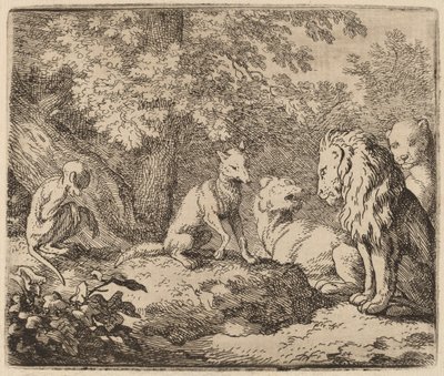 Reynard fortæller en historie om skjulte skatter, sandsynligvis ca. 16451656. af Allart van Everdingen