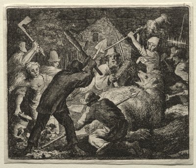 Reynard the Fox: Peasants Attack the Bear af Allart van Everdingen