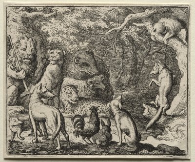 Reynard the Fox: Reynard beder om tilladelse til at tilstå af Allart van Everdingen