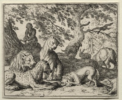 Reynard the Fox: Reynard beskriver et falsk plot mod løven af Allart van Everdingen