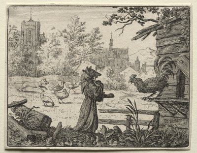 Reynard the Fox: Reynard forklædt som en munk af Allart van Everdingen