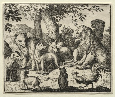 Reynard the Fox: Reynard frikender sig selv. af Allart van Everdingen