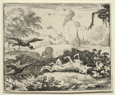 Reynard the Fox: Reynard Feigns Death af Allart van Everdingen
