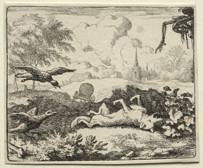 Reynard the Fox: Reynard Feigns Death. af Allart van Everdingen