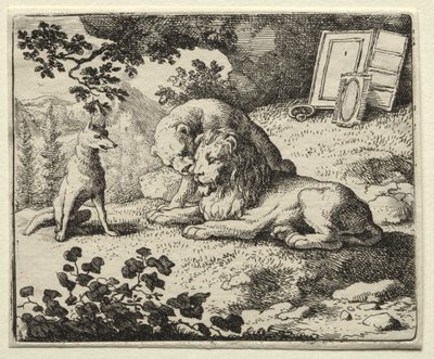 Reynard the Fox: Reynard lover gaver til løven af Allart van Everdingen