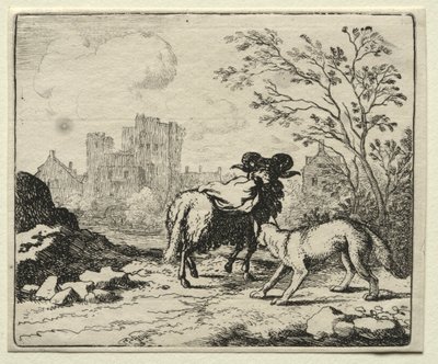 Reynard the Fox: Reynard sender en pakke til løven. af Allart van Everdingen
