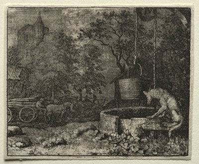Reynard the Fox: Reynard tricks the Wife of the Wolf. af Allart van Everdingen