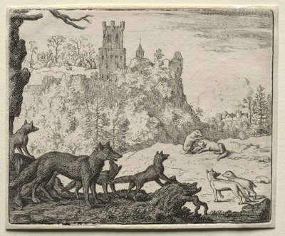 Reynard the Fox: Reynard og grævlingen tager af sted til retten. af Allart van Everdingen