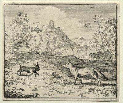Reynard Ræven: Reynard og kaninen. af Allart van Everdingen