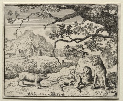 Reynard the Fox: The Badger kalder Reynard til retten af Allart van Everdingen