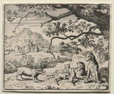 Reynard the Fox: The Badger kalder Reynard til retten. af Allart van Everdingen