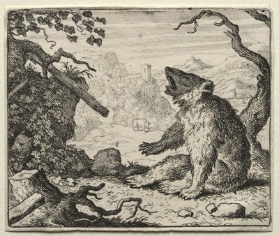 Reynard the Fox: The Bear kalder Reynard til retten. af Allart van Everdingen