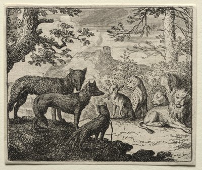 Reynard the Fox: The Relatives of Reynard Leave Court af Allart van Everdingen