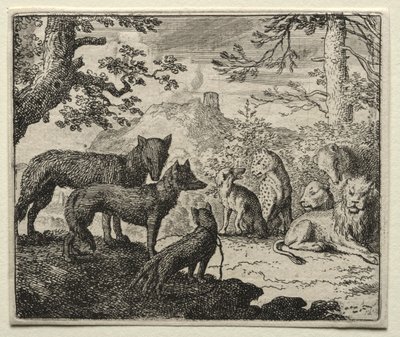 Reynard the Fox: The Relatives of Reynard Leave Court. af Allart van Everdingen