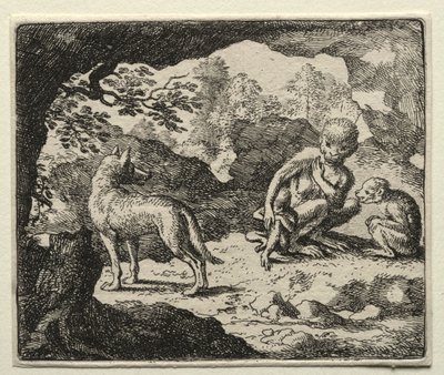 Reynard the Fox: The Wolf in the Monkeys Den. af Allart van Everdingen