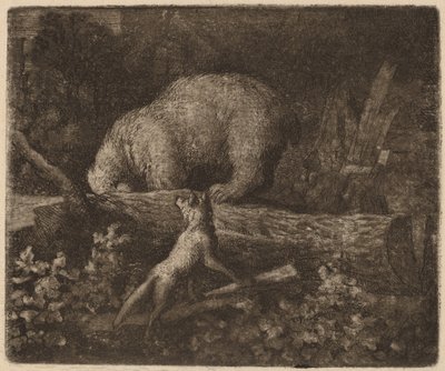 Den fangede bjørn, sandsynligvis ca. 16451656. af Allart van Everdingen
