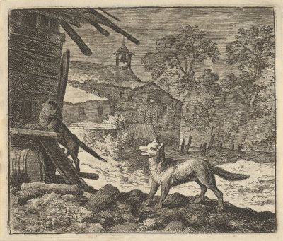 Katten klatrer i en lade, 1650-75. af Allart van Everdingen