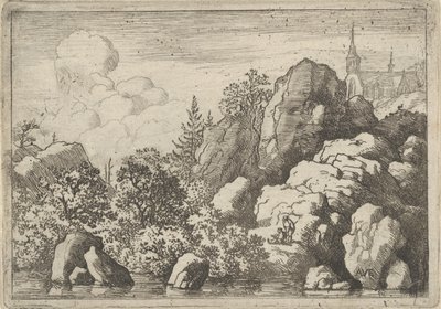 Kirken på Bakken, 1600-tallet. af Allart van Everdingen