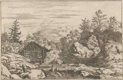 Hytterne ved banken, 1600-tallet. af Allart van Everdingen