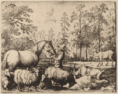 Hesten og hjorten, sandsynligvis ca. 16451656. af Allart van Everdingen