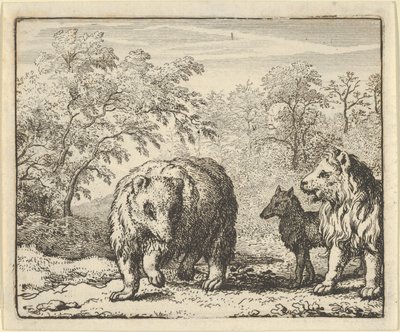 Løven befrier bjørnen og ulven, 1650-75. af Allart van Everdingen