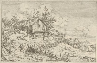 Manden nær indgangen til den ruinøse hæk, 1600-tallet. af Allart van Everdingen