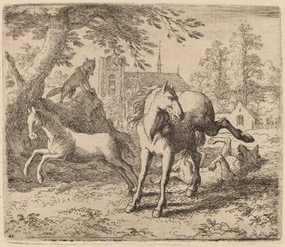 Hoppen og ulven, sandsynligvis ca. 16451656. af Allart van Everdingen