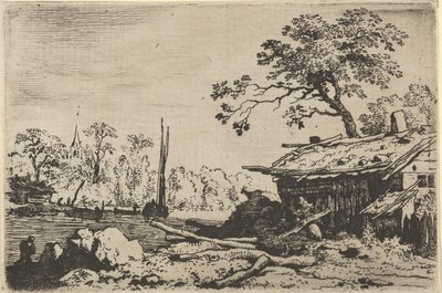 Den ruinøse hytte, 1600-tallet. af Allart van Everdingen