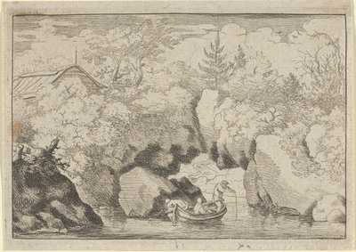 Skiffen nær den gennemborede klippe, 1600-tallet. af Allart van Everdingen