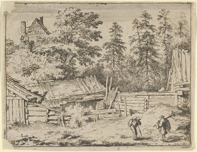 De tre hytter, 1600-tallet. af Allart van Everdingen