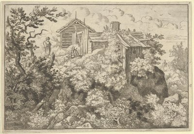 De tre hytter på bakken, 1600-tallet. af Allart van Everdingen