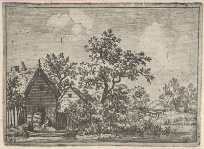 De to tønder før en hytte, 1600-tallet. af Allart van Everdingen