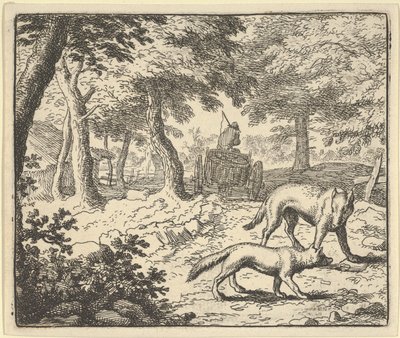 Ulven anklager Renard for at spise den fisk, han stjal, 1650-75. af Allart van Everdingen