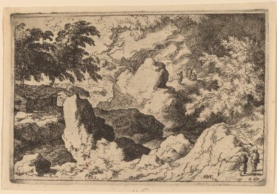 Three Men on a Rock, sandsynligvis ca. 16451656. af Allart van Everdingen