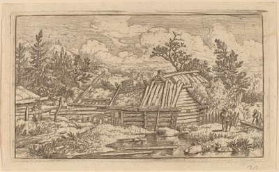 To Bjælker, der flyder i Vandet, sandsynligvis ca. 16451656. af Allart van Everdingen