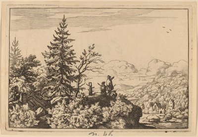 To mænd på en bakke, sandsynligvis ca. 16451656. af Allart van Everdingen