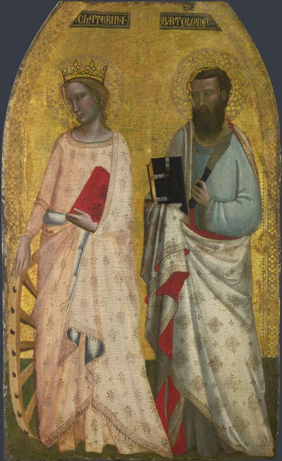 Saints Catherine og Bartholomew, ca 1350 af Allegretto Nuzi