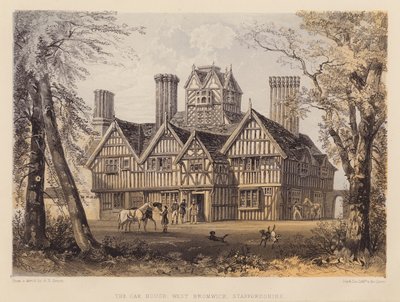 The Oak House, West Bromwich, Staffordshire (akvatint) af Allen Edward Everitt