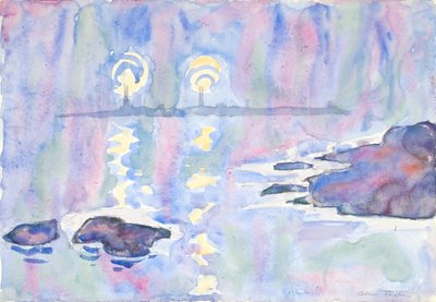 Akvarel nr. 73, Blå og lavendel af Allen Tucker