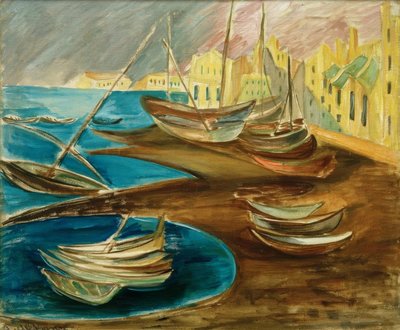 Fiskerbåde i havnen i Tarragona af Alma Del Banco
