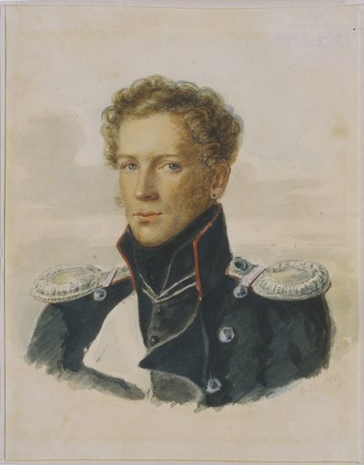 Sergey Lanskoy 1789-1832, officer af Chevalier Guard, 1829 af Alois Gustav Rockstuhl