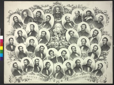 Tableau over ungarske forfattere af Alois Rohn
