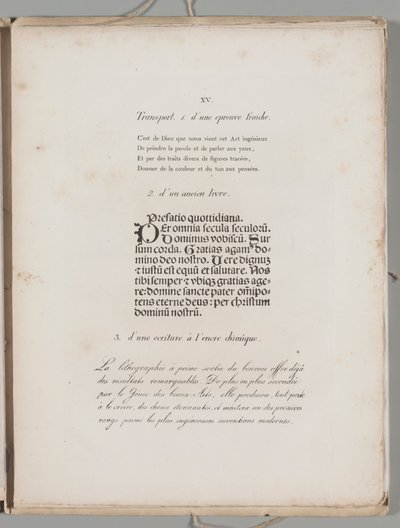 Litografiens kunst: Trykning af bogstaver, plade XV af Alois Senefelder