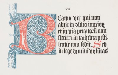 Litografiens kunst: Psalter - Initial B, plade VIII af Alois Senefelder