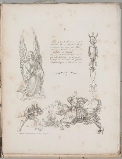 Litografiens kunst: Tre motiver fra Dürers bønnebog, plade V af Alois Senefelder