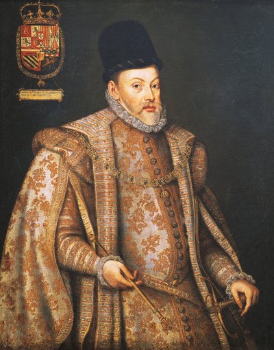 Portræt af Filip II af Spanien (Valladolid af Alonso Sánchez Coello